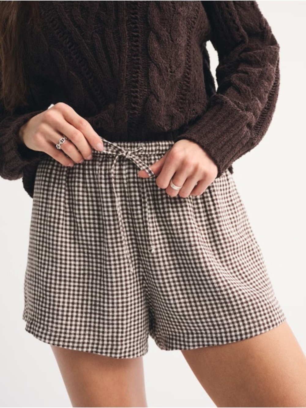 ISO Abercrombie Gingham Linen Shorts